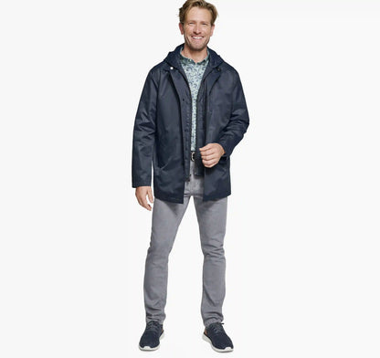 Upton Water-Resistant Raincoat - Navy