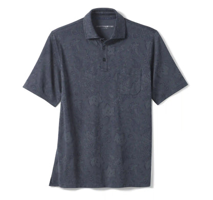 Evans Jacquard Polo - Navy Paisley
