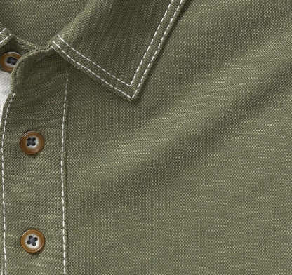 Vintage Slub Polo - Olive