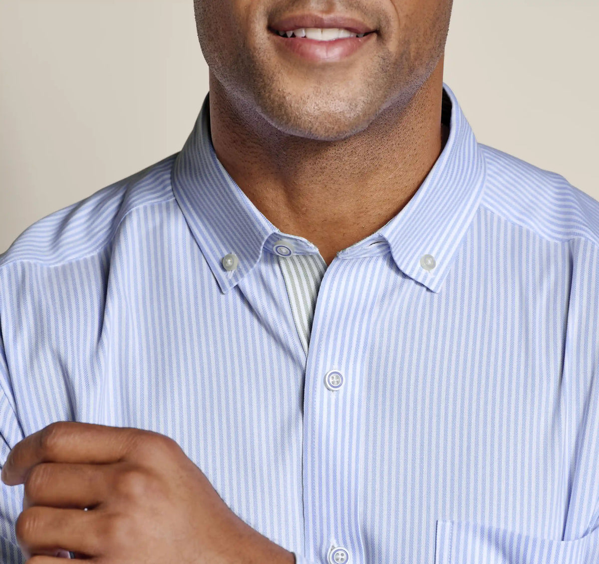 Ovation Non-Iron Oxford Shirt - Blue Striped