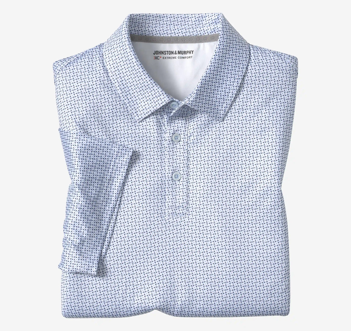 XC+™ Ace Performance Polo - White/Light Blue Dash Dot
