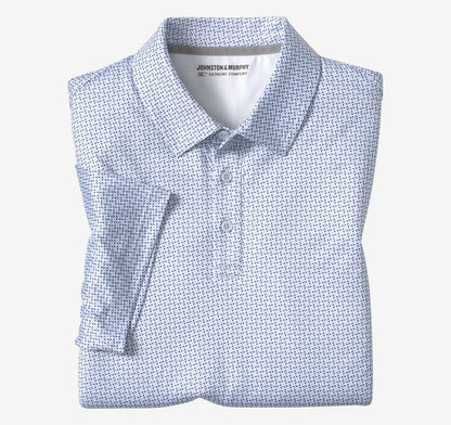 XC+™ Ace Performance Polo - White/Light Blue Dash Dot
