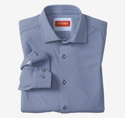 XC+™ Motion Long-Sleeve Dress Knit Shirt - Navy Basketweave