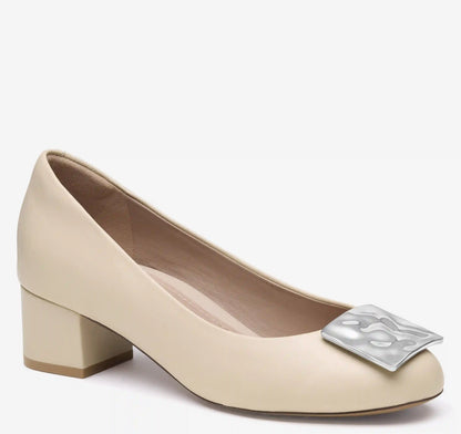 Sienna Ornamental Pump - Sand Nappa Leather