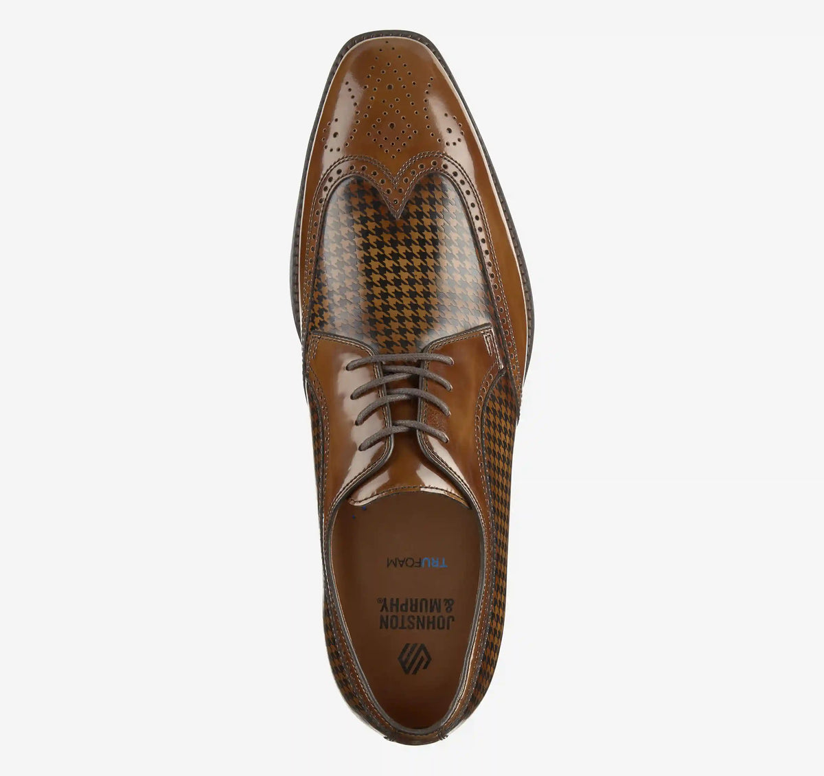 Sullivan Wingtip - Mahogany Brush-Off Houndstooth Calfskin