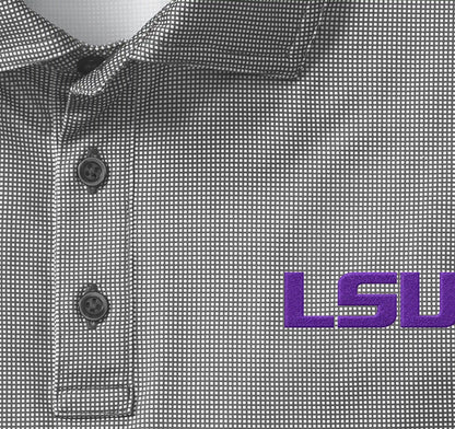Collegiate XC+™ Gingham Polo - LSU - Black Shirt