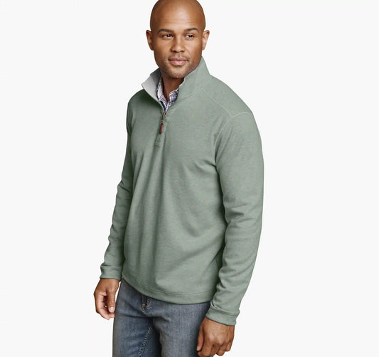 Icon Reversible Quarter-Zip - Sage/White