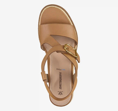 Addison Asymmetrical Wedge - Cognac Nappa Leather