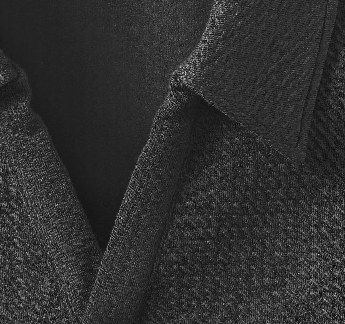 Sedona Long-Sleeve V-Neck Polo - Black