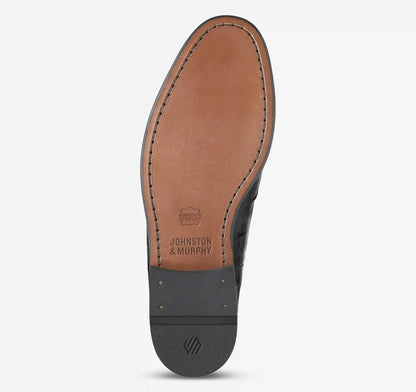 Humphrey Bit Loafer - Black Croc-Embossed Full-Grain Leather