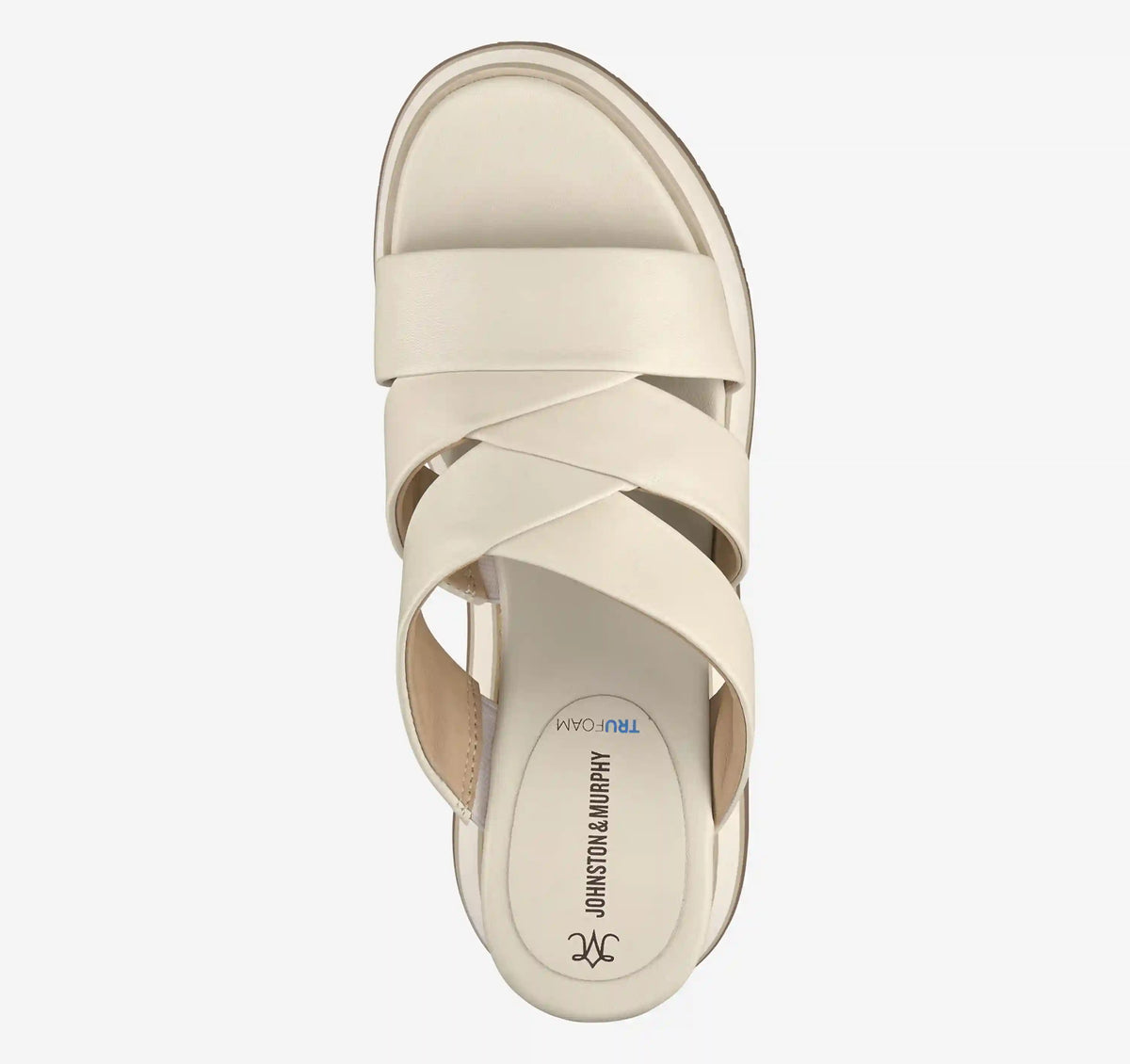 Colleen Triple-Band Slide - Bone Nappa Leather