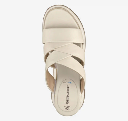 Colleen Triple-Band Slide - Bone Nappa Leather