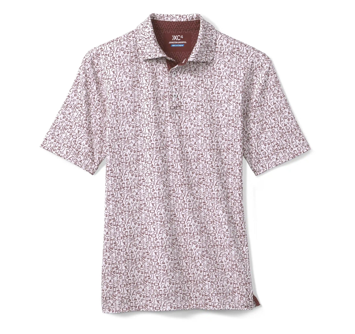 Game Day XC+™ Multi-Sport Print Polo - Burgundy