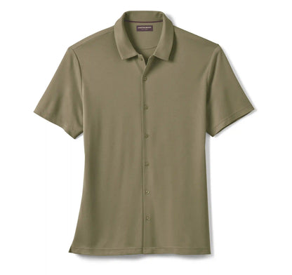 Vintage Birdseye Button-Front Shirt - Olive