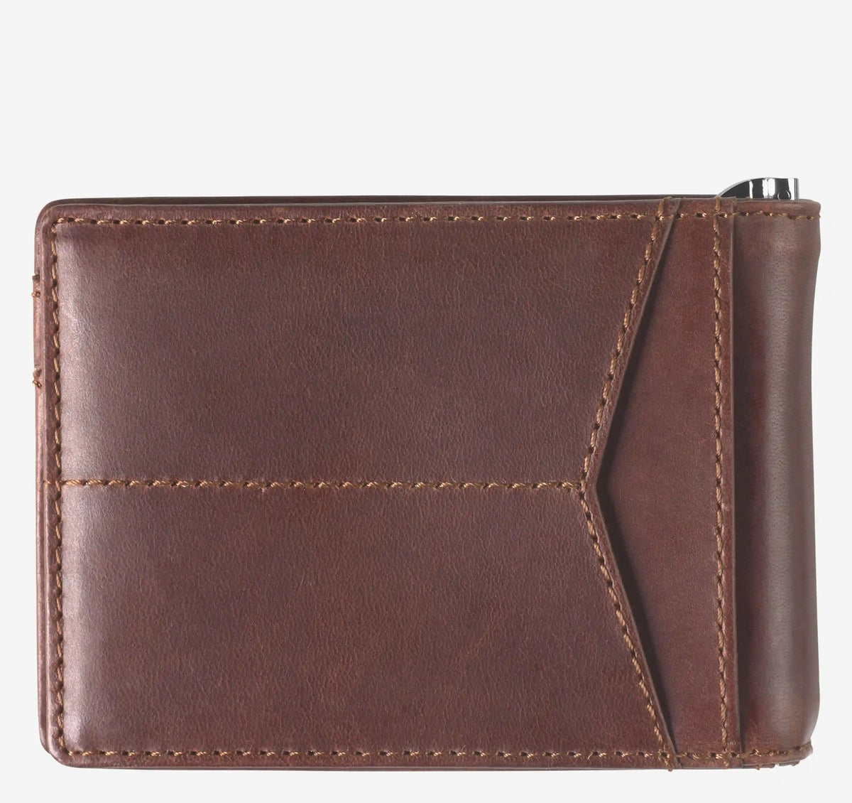 Grant Bifold Money-Clip Wallet - Mahogany Full-Grain Leather