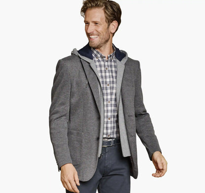 XC Flex® Knit Blazer with Removable Hooded Bib - Gray