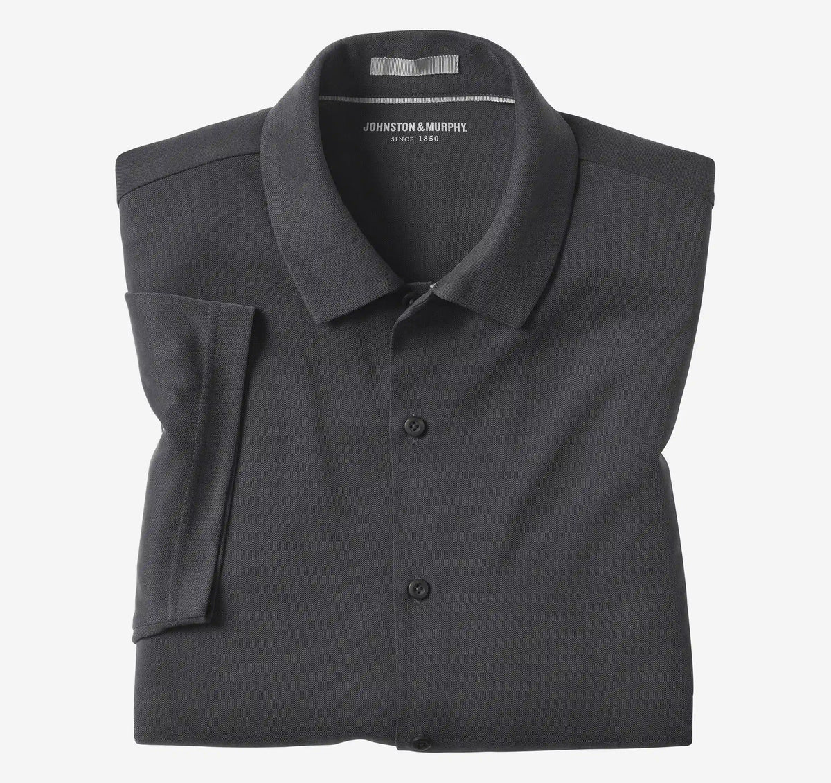 Vintage Birdseye Button-Front Shirt - Black