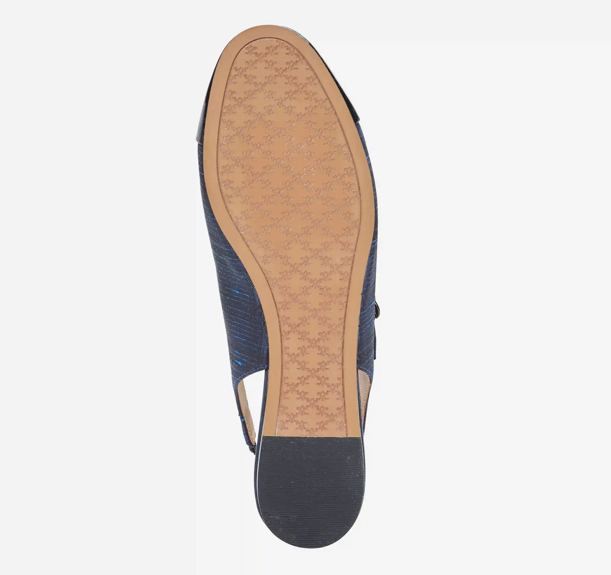 Claire Mary Jane Slingback - Navy Italian Plaid Fabric/Black Patent Leather