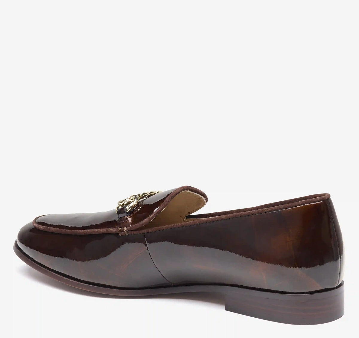 Ali Chain Loafer - Dark Brown Brushed Italian Patent Leather