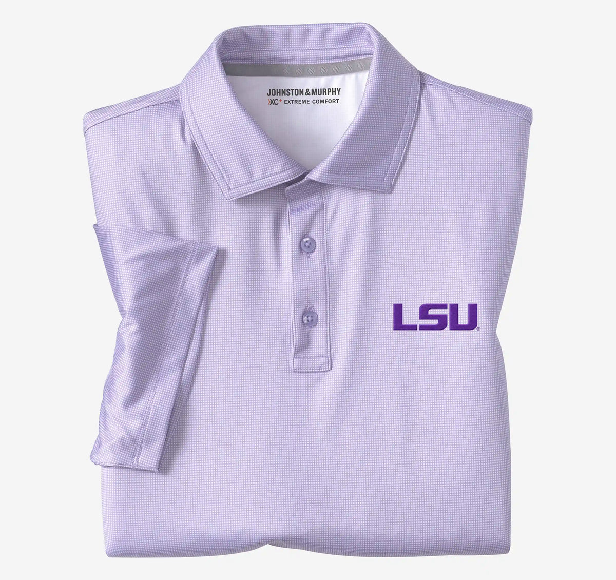 Collegiate XC+™ Gingham Polo - LSU - Violet Shirt