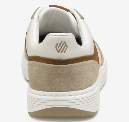 Dawson Moc Toe U-Throat - White Full Grain Leather/Taupe Suede