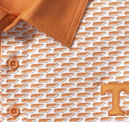 Collegiate XC+™ State Print Polo - University of Tennessee - Orange