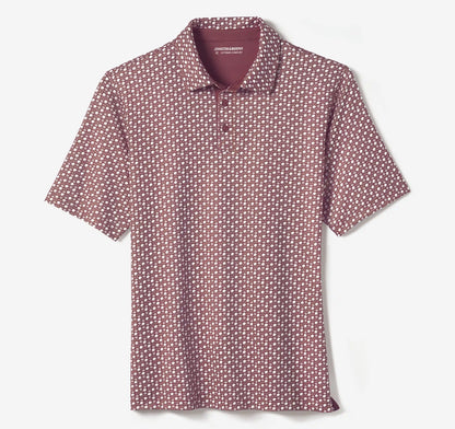 Game Day XC+™ Helmet-and-Football Print Polo - Burgundy