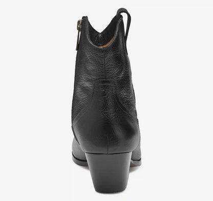 Tristen Western Bootie - Black Waterproof Full Grain