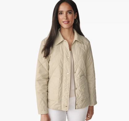 Diamond Quilt Jacket - Cream