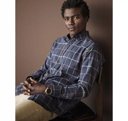 Neal Heathered Shirt - Blue Multi Two-Tone Windowpane
