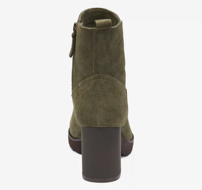 Izzie Bootie - Olive Waterproof Suede