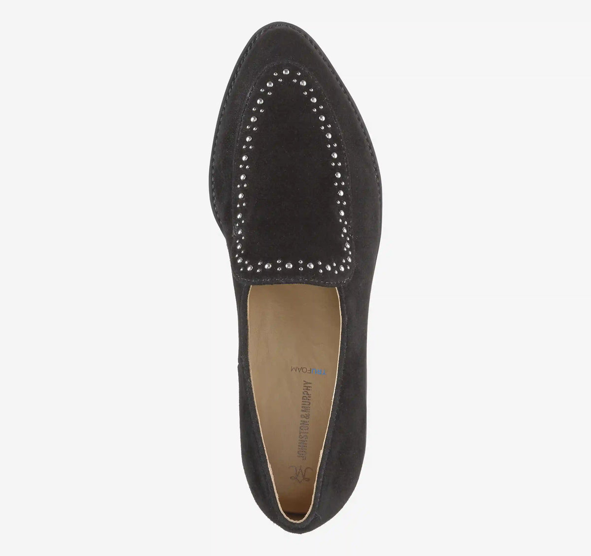 Ulyssa Studded Loafer - Black Kid Suede