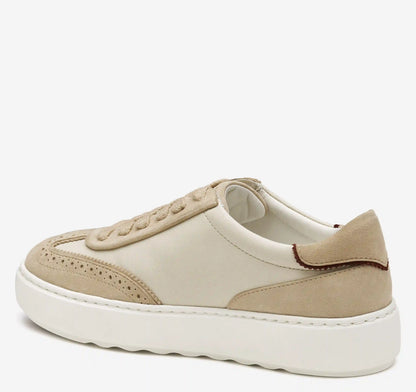 Cammie T-Toe Lace-Up - Bone Glove Leather/Sand Suede