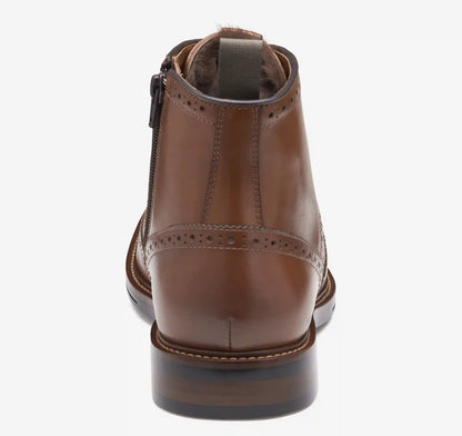 XC+™ Durham Embossed Wingtip Shearling Boot - Cognac Waterproof Full Grain Leather/Shearling