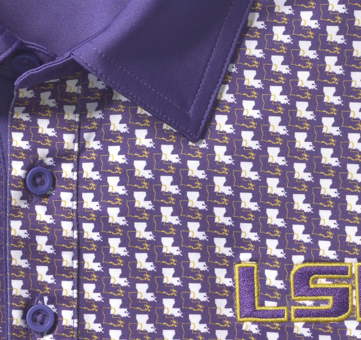 Collegiate XC+™ State Print Polo - LSU - Purple
