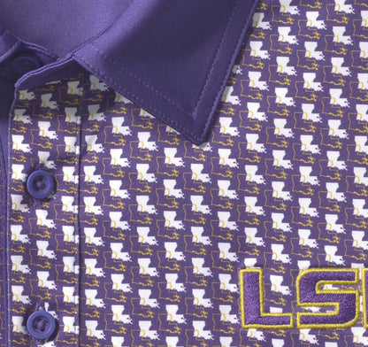 Collegiate XC+™ State Print Polo - LSU - Purple