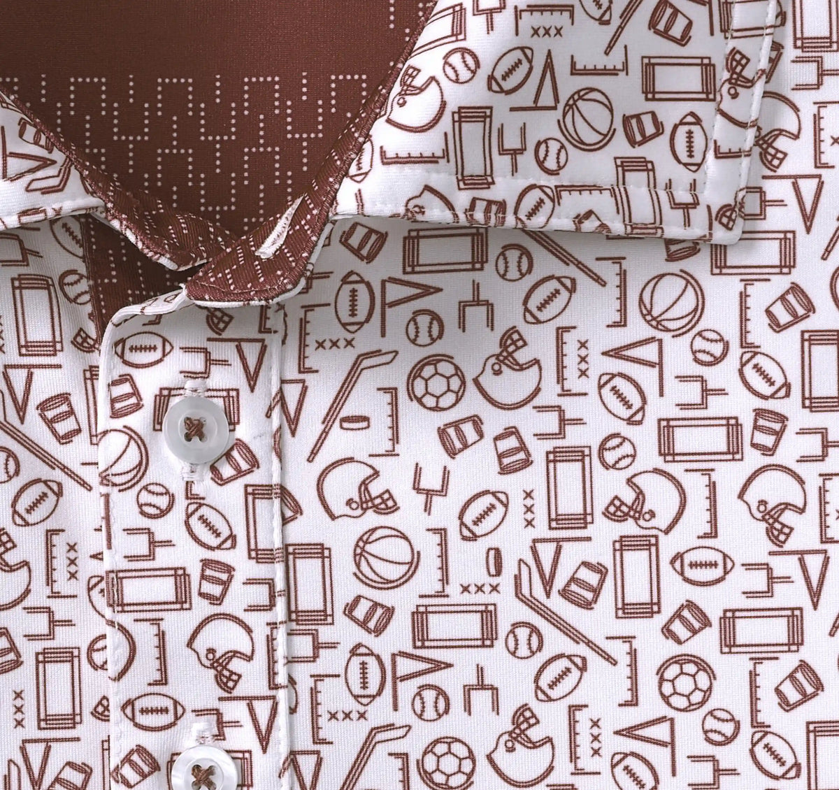 Game Day XC+™ Multi-Sport Print Polo - Burgundy