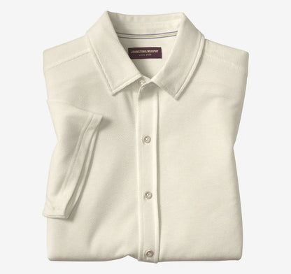 Bennett Short-Sleeve Shirt - White Honeycomb