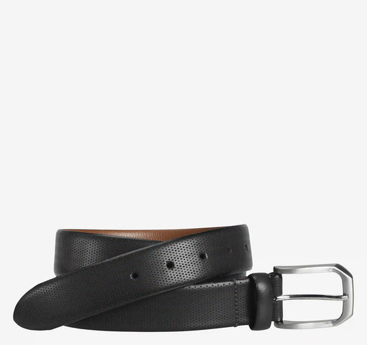 Micro Perf Leather Belt - Black