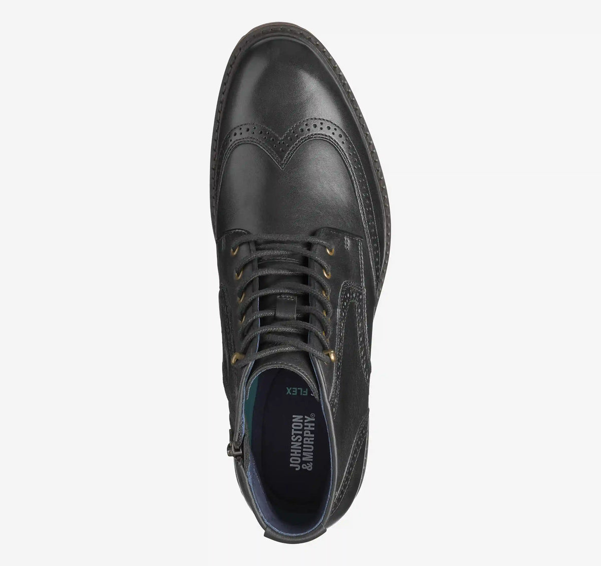 XC Flex® Cade Wingtip Boot - Black Hand-Finished Full-Grain Leather