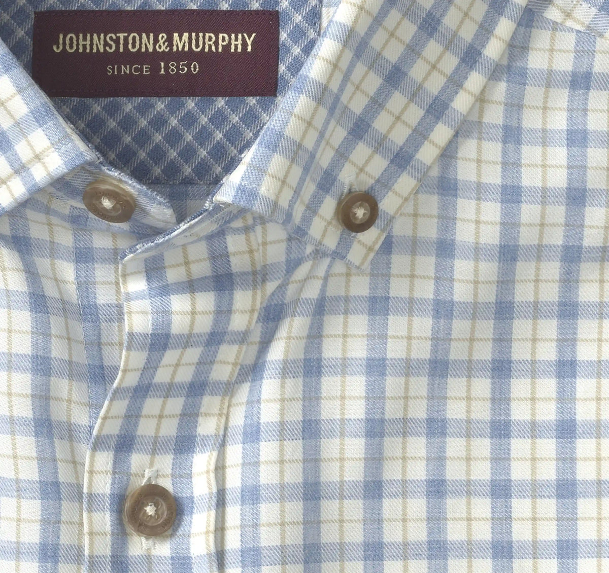 Huntley Mélange Shirt - Blue Windowpane Grid