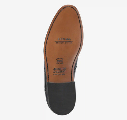 Melton Saddle - Navy/Black Full-Grain Leather