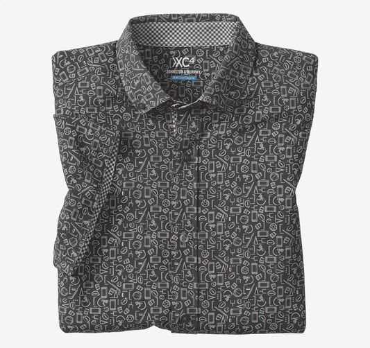 Game Day XC4® Short-Sleeve Multi-Sport Print Shirt - Black