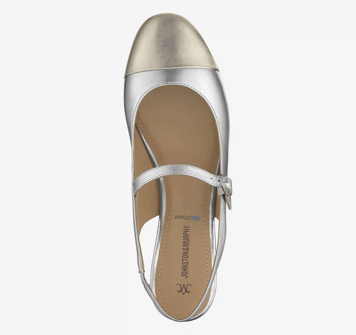 Claire Mary Jane Slingback - Silver/Gold Metallic Sheepskin