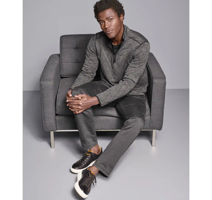 Diamond Quilt Quarter-Zip - Charcoal Heather