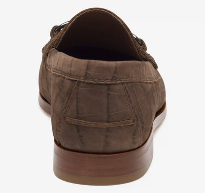 Baldwin Bit Loafer - Brown Croc-Embossed Nubuck