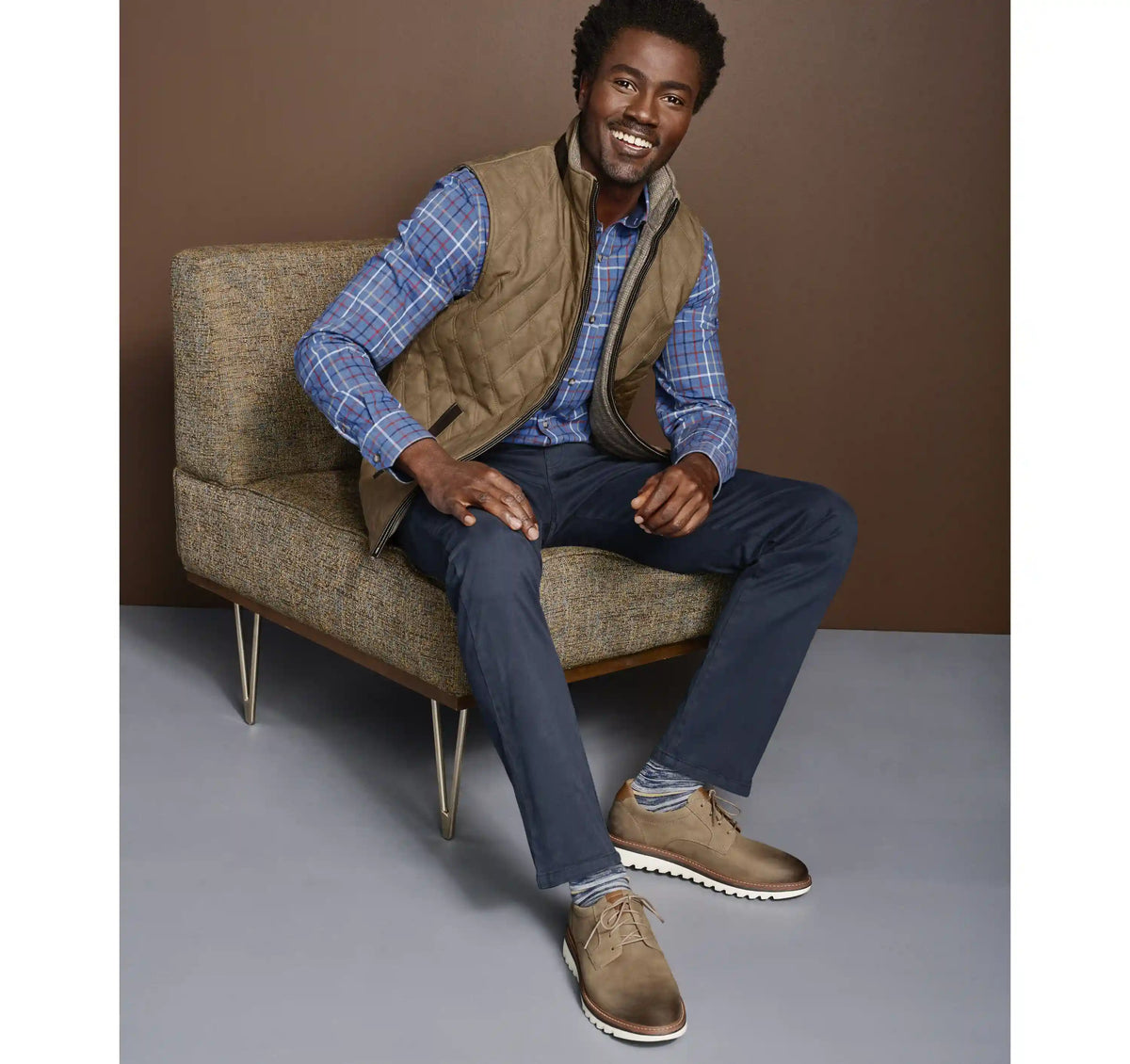Upton Reversible Vest - Camel/Light Brown