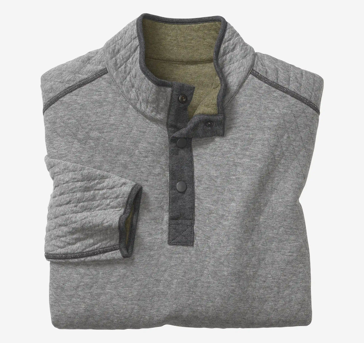 Reversible Quarter-Snap - Moss/Gray Heather