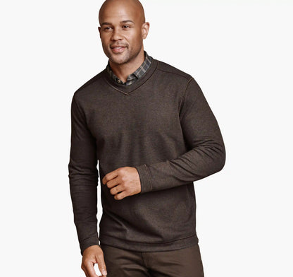 Icon Reversible V-Neck Pullover - Brown/Blue