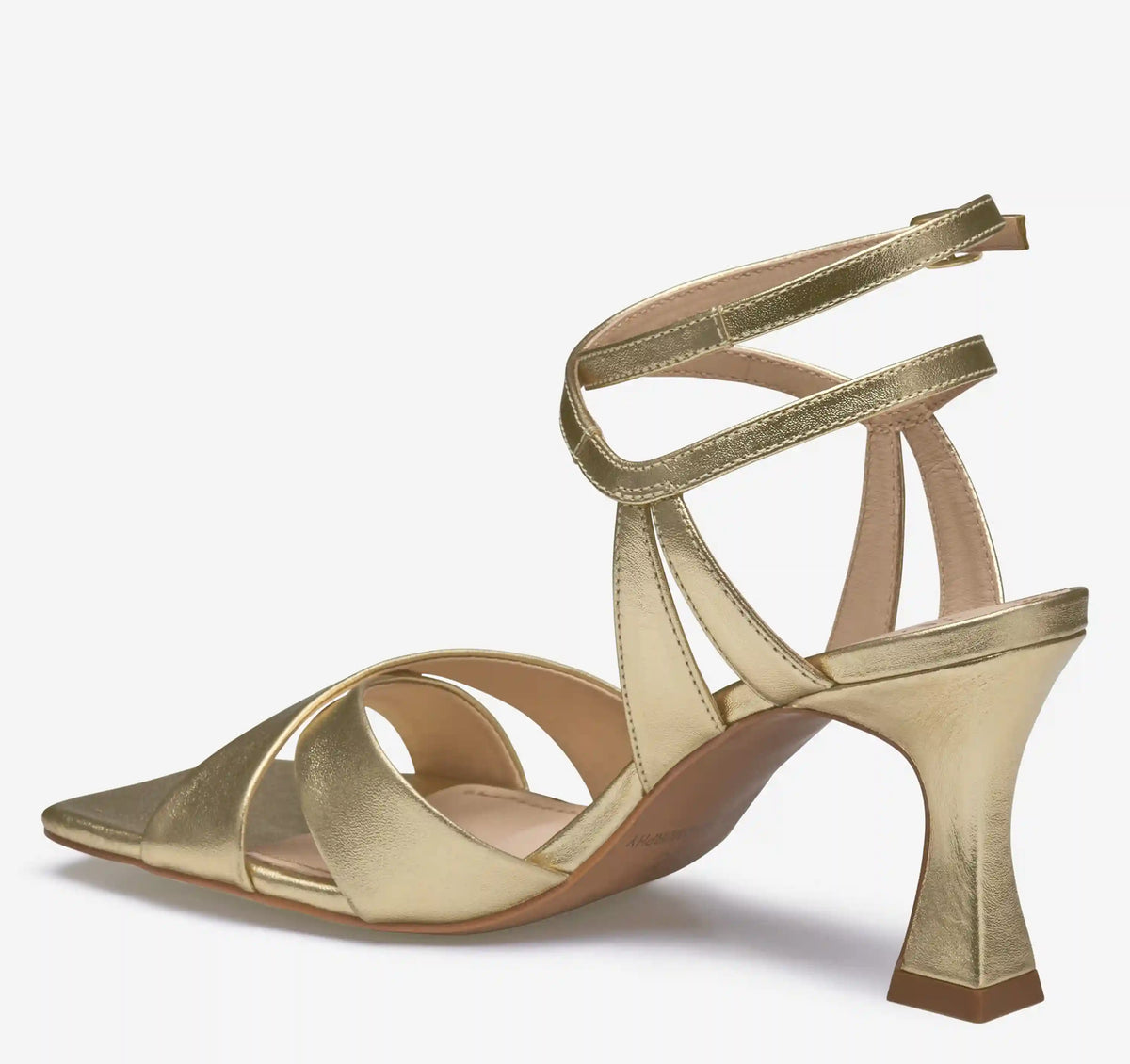 Christine Cross-Band Sandal - Gold Metallic Sheepskin